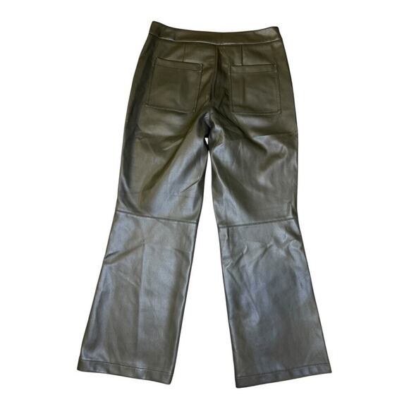 NEW GREY COLLECTIVE Women’s Size 2 Green‎ Faux Leather Flare Pants NWOT - Picture 2 of 6